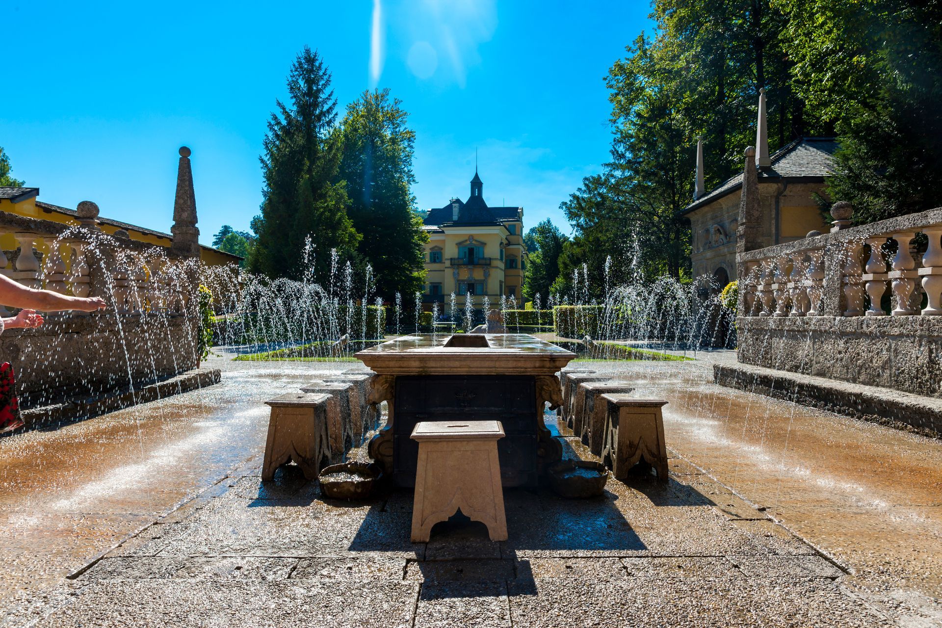 Wasserspiele, Fürstentisch, Römisches Theater, Schloß Hellbrunn
