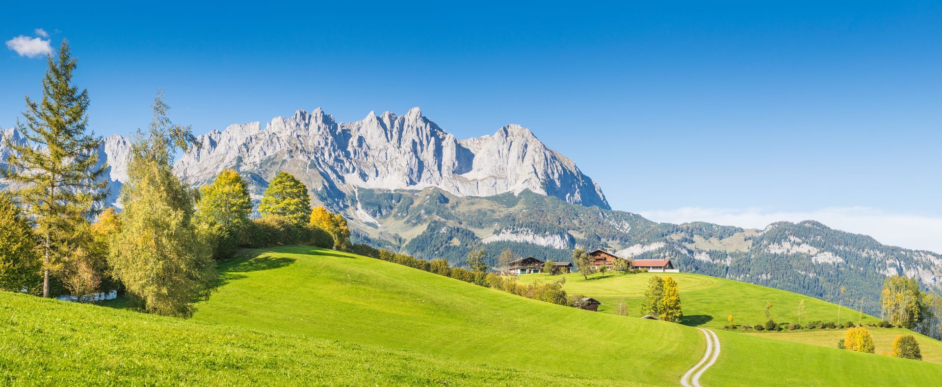 Mountain Cottage in front of Wilder Kaiser, Kitzbühel, Tyrol, Austria