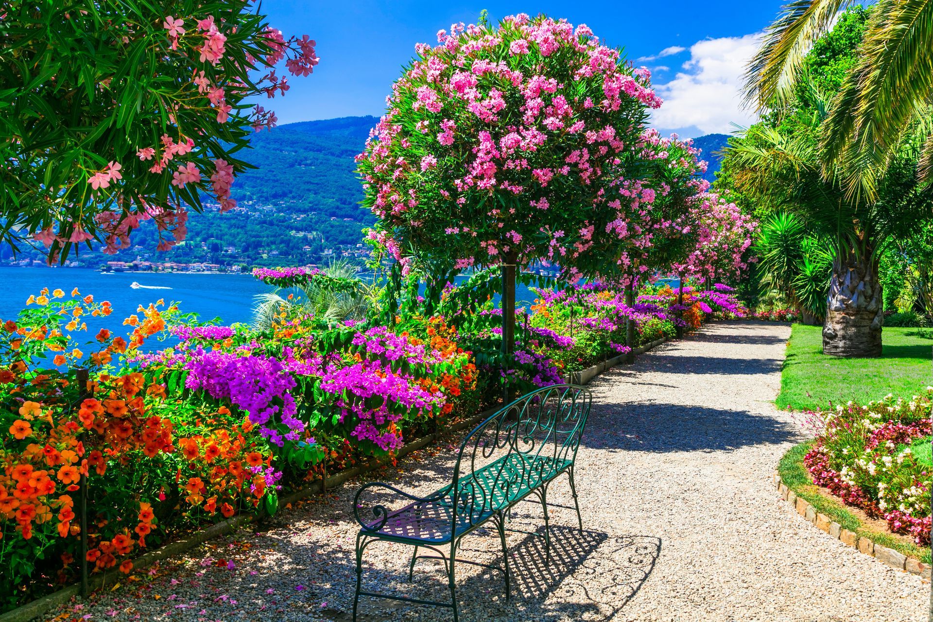 Lago Maggiore - beautiful "Isola madre" with ornamental floral gardens. Northen Italy